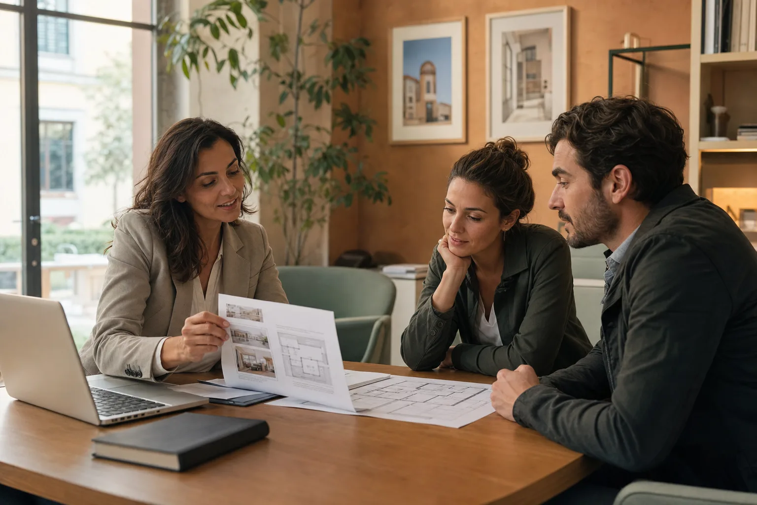 Agente immobiliare durante una formazione AI su annunci e gestione clienti