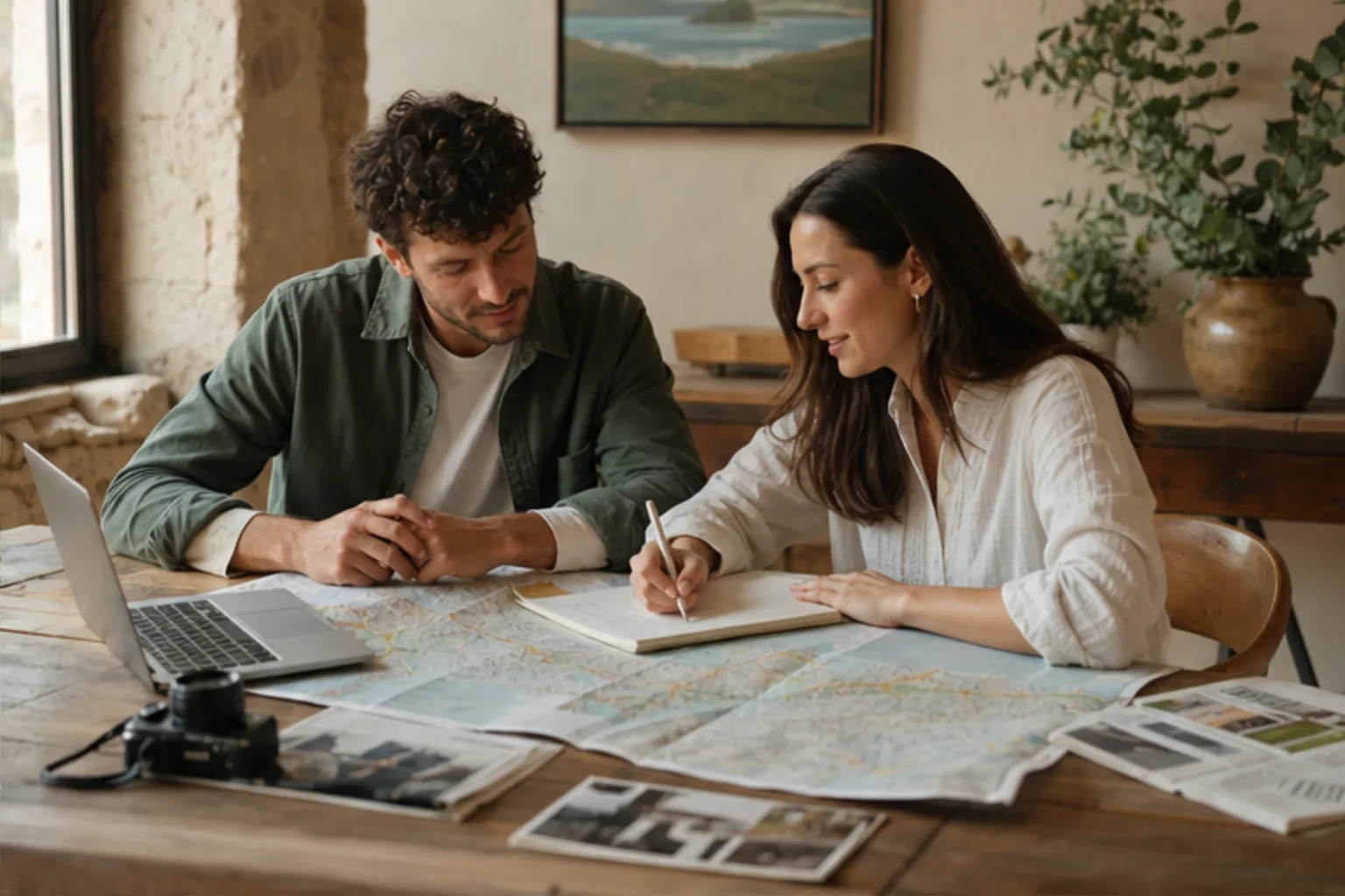 Consulente di viaggio durante una formazione AI su itinerari e clienti