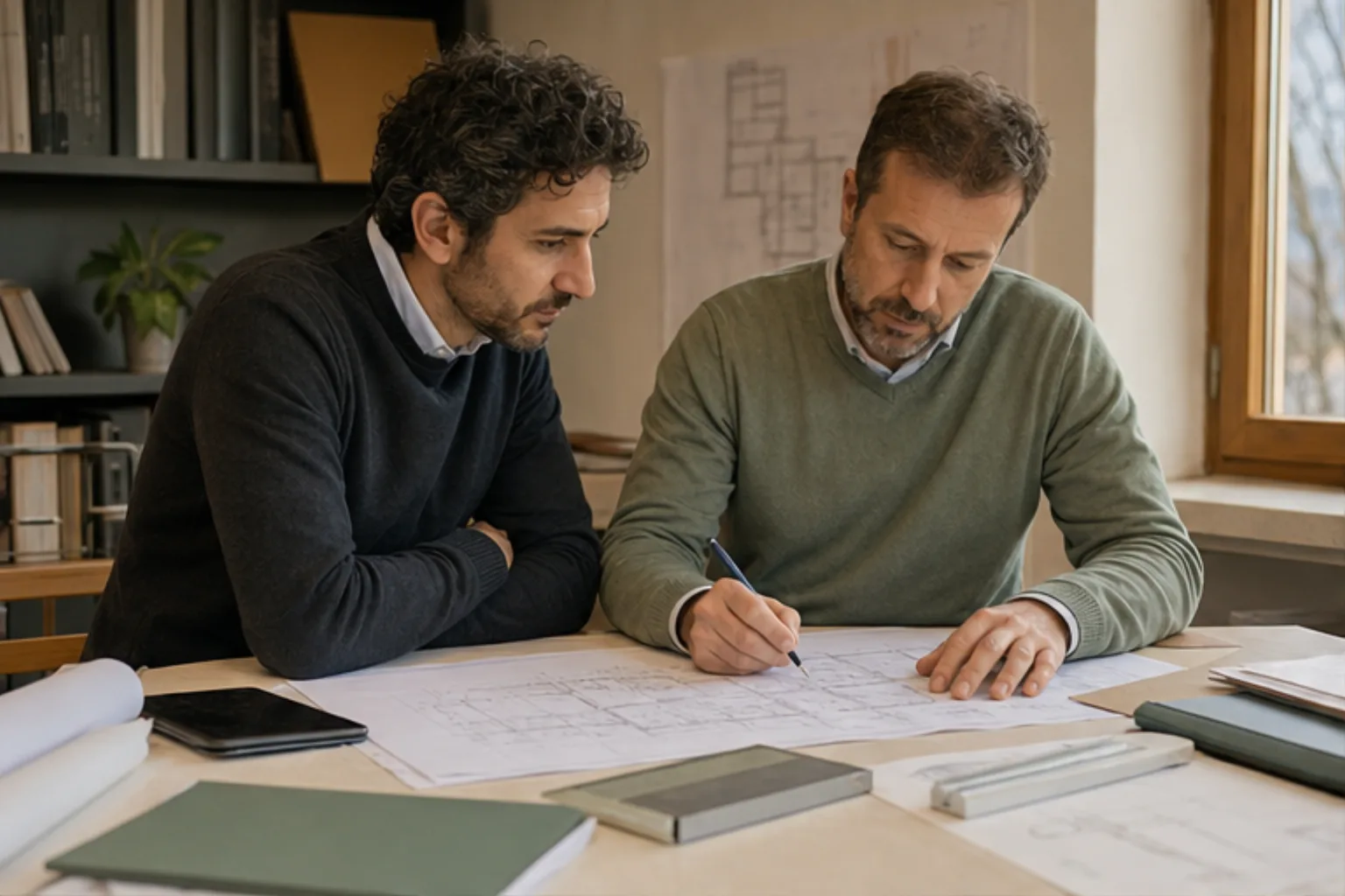 Ingegnere durante una formazione AI su requisiti e documentazione tecnica