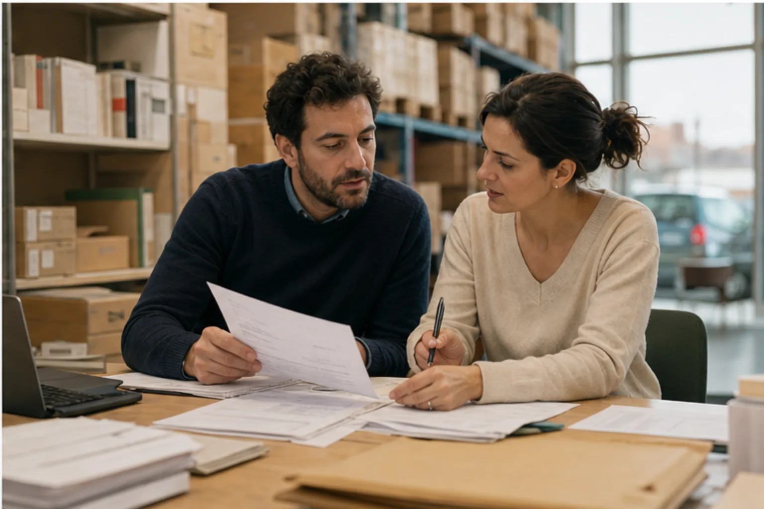 Responsabile logistica durante una formazione AI su ordini e flussi di trasporto